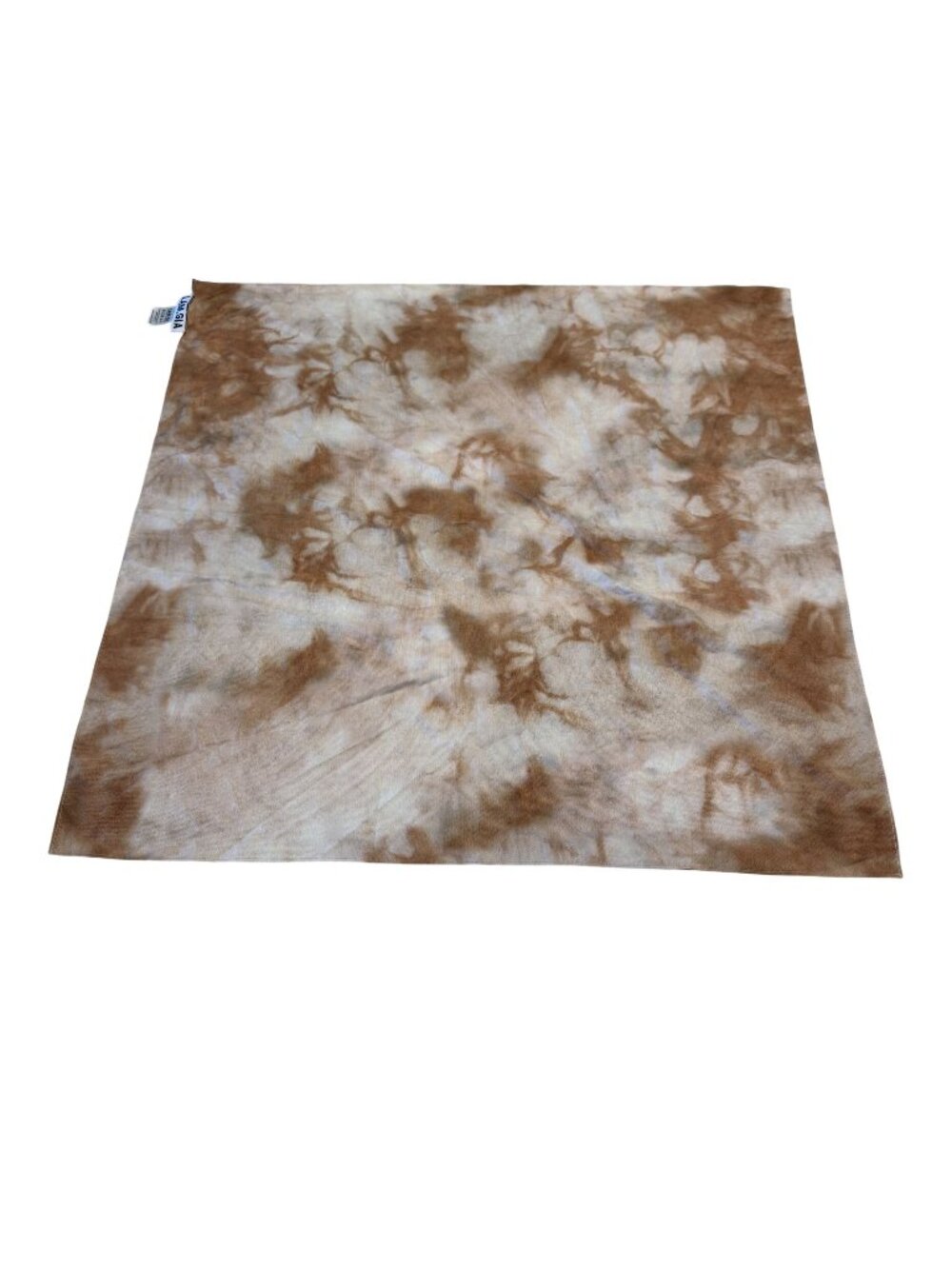 I.AM.GIA Brown White Tie Dye Square Bandana 100% Polyester